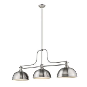 Z-lite Cobalt Matte Black 3-Light Billiard Table Pendant Light