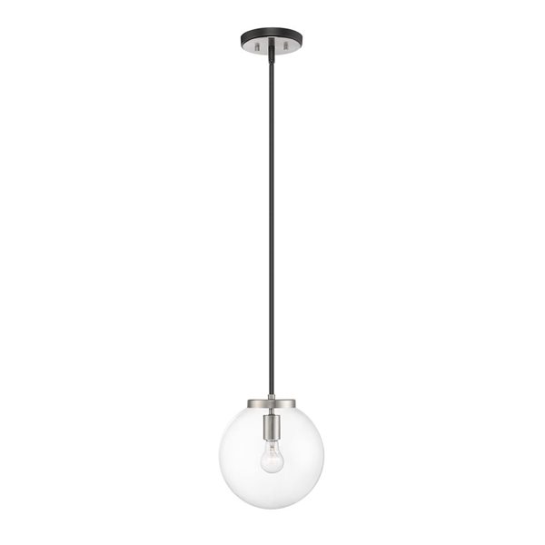 Z-Lite Matte Black/Old Brass Parsons 1-Light Pendant Light