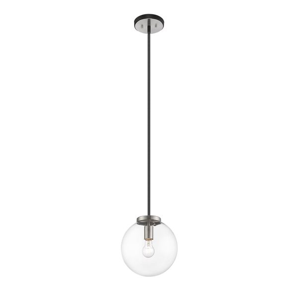 Z-Lite Matte Black/Old Brass Parsons 1-Light Pendant Light