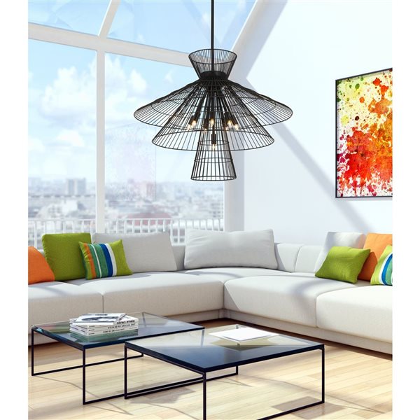 Z-Lite Matte Black Metal Alito 8-Light Chandelier