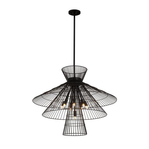 Z-Lite Matte Black Metal Alito 8-Light Chandelier