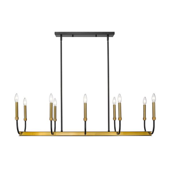 Z-Lite Matte Black/Old Brass Metal Haylie 10-Light Chandelier