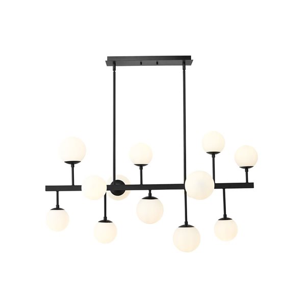 Z-Lite Matte Black Metal Midnetic 13-Light Chandelier