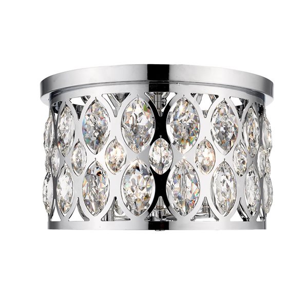 Z-Lite Dealey 15.75-in Chrome Contemporary/Modern Halogen 4-Light Ceiling-Mount