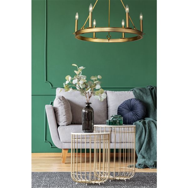Z-Lite Old Brass Metal Barclay 6-Light Chandelier