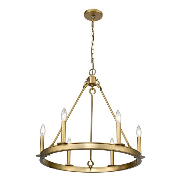 Z-Lite Old Brass Metal Barclay 6-Light Chandelier