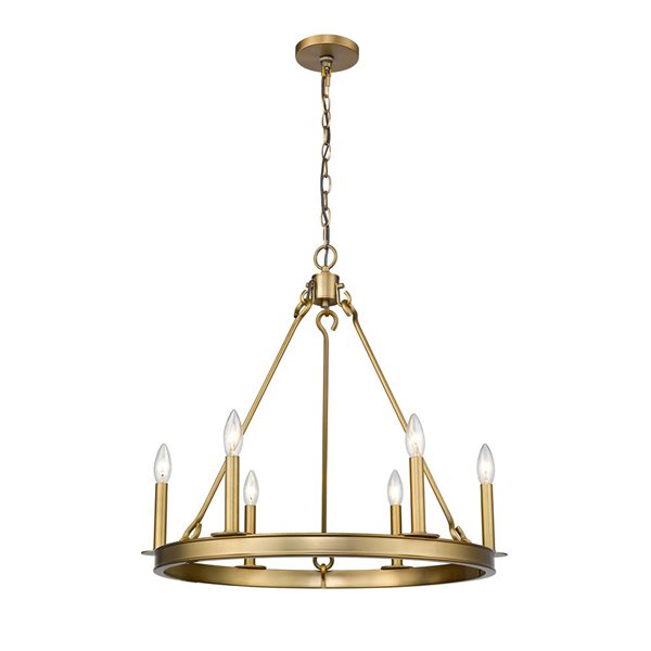 Z-Lite Old Brass Metal Barclay 6-Light Chandelier