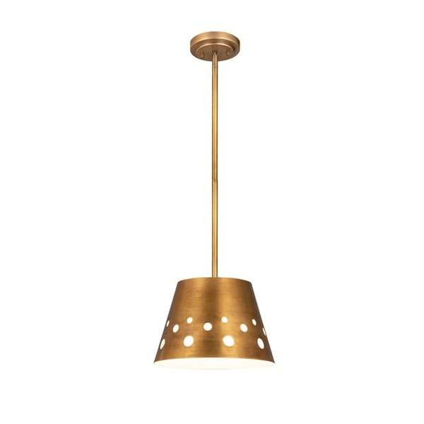 Z-Lite Rubbed Brass Metal Katie 1-Light Chandelier 6014-12RB | RONA