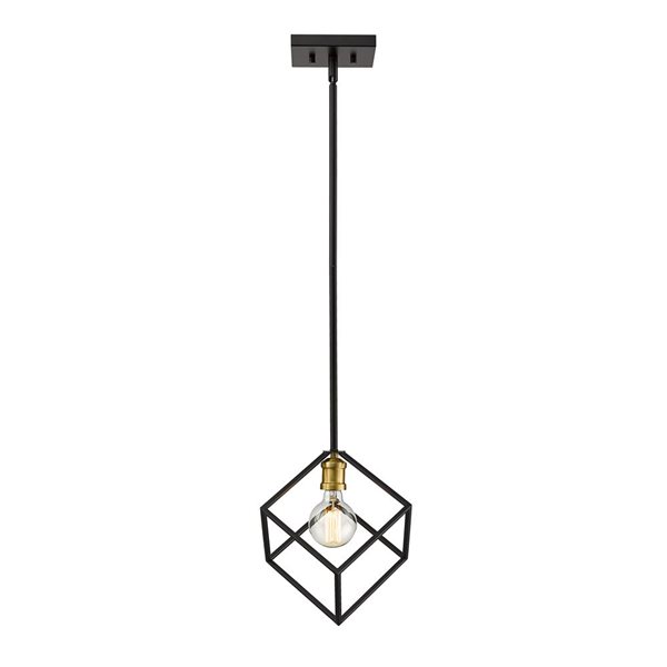 Z-Lite Matte Black/Brushed Nickel Vertical 1-Light Pendant Light