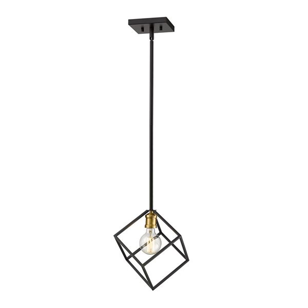 Z-Lite Matte Black/Brushed Nickel Vertical 1-Light Pendant Light