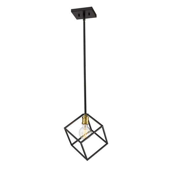 Z-Lite Matte Black/Brushed Nickel Vertical 1-Light Pendant Light