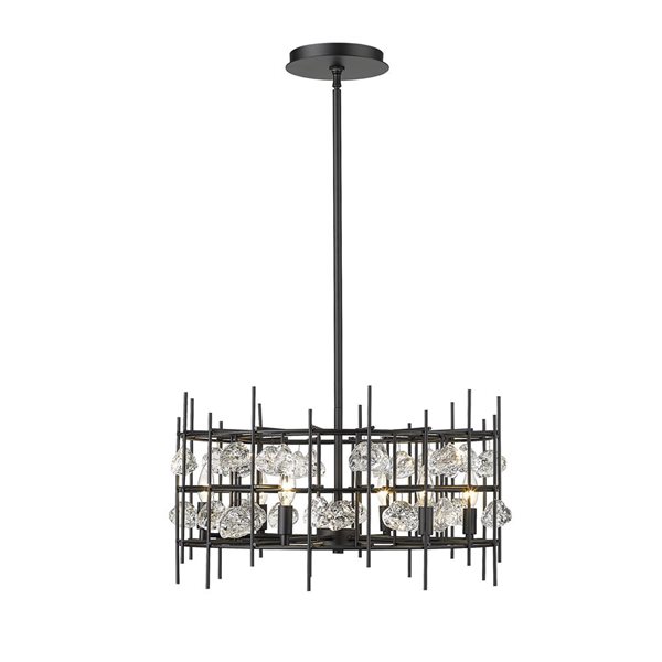 Z-Lite Matte Black Metal Garroway 6-Light Chandelier