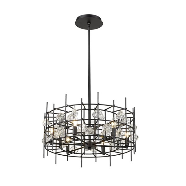 Z-Lite Matte Black Metal Garroway 6-Light Chandelier