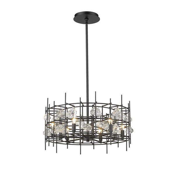 Z-Lite Matte Black Metal Garroway 6-Light Chandelier