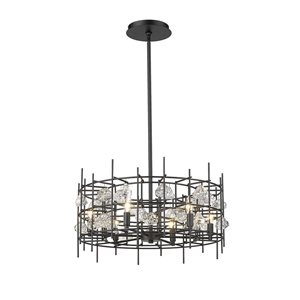 Z-Lite Matte Black Metal Garroway 6-Light Chandelier