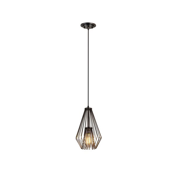 Z-Lite Matte Black/Brushed Nickel Quintus 1-Light Mini Pendant Light