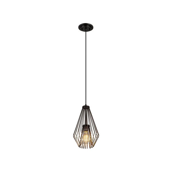 Z-Lite Matte Black/Brushed Nickel Quintus 1-Light Mini Pendant Light