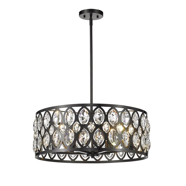 Z-Lite Matte Black Metal Dealey 6-Light Chandelier