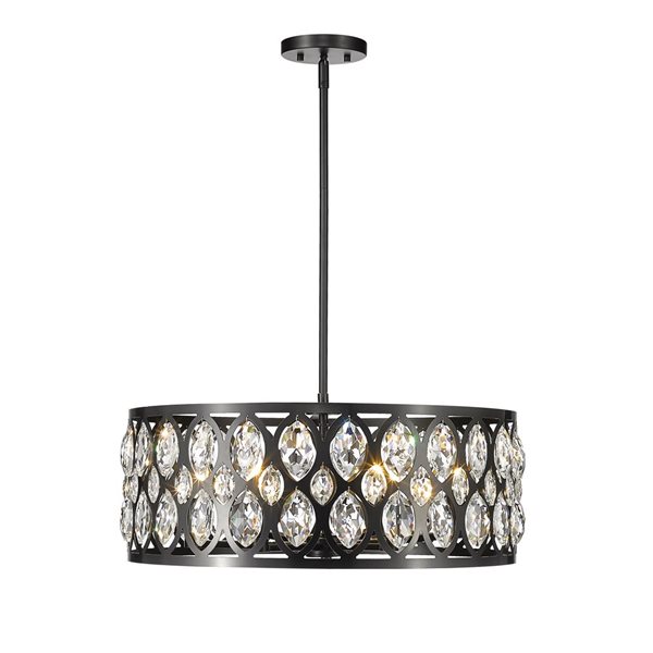 Z-Lite Matte Black Metal Dealey 6-Light Chandelier