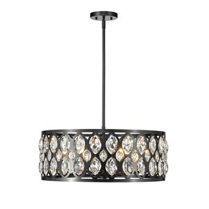 Z-Lite Matte Black Metal Dealey 6-Light Chandelier