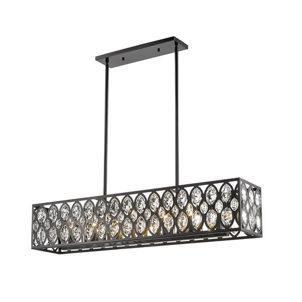 Z-Lite Matte Black Metal Dealey 7-Light Chandelier