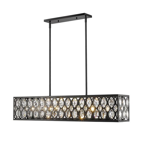 Z-Lite Matte Black Metal Dealey 7-Light Chandelier