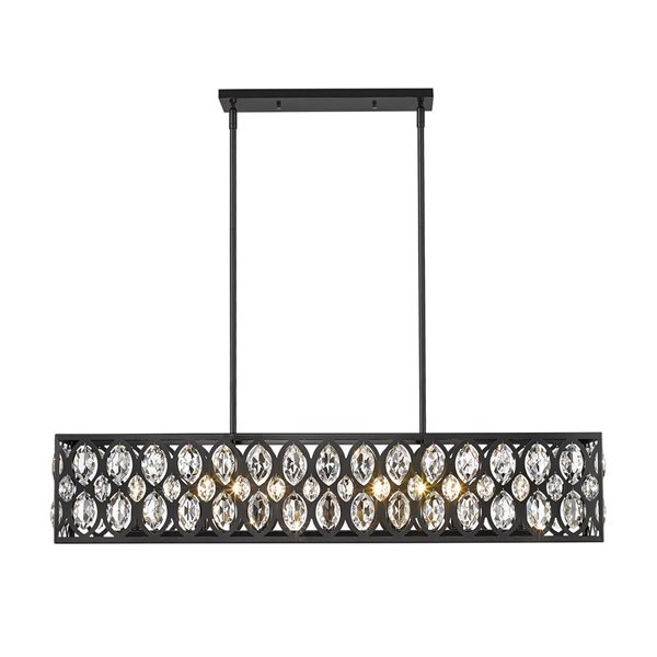 Z-Lite Matte Black Metal Dealey 7-Light Chandelier