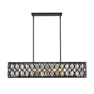 Z-Lite Matte Black Metal Dealey 7-Light Chandelier