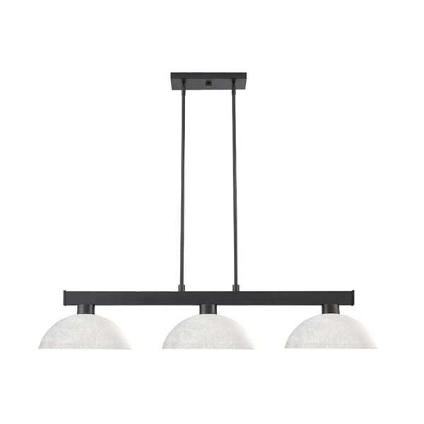 Z-lite Cobalt Matte Black 3-Light Billiard Table Pendant Light