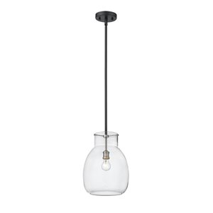 Z-Lite Matte Black/Old Brass Bella 1-Light Mini Pendant Light