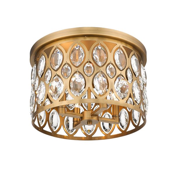 Z-Lite Dealey 15.75-in Heirloom Brass Contemporary/Modern Halogen 4-Light Ceiling-Mount