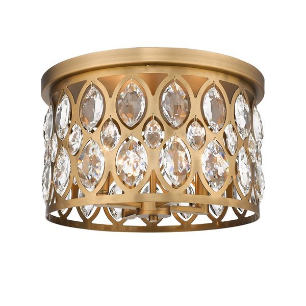 Z-Lite Dealey 15.75-in Heirloom Brass Contemporary/Modern Halogen 4-Light Ceiling-Mount