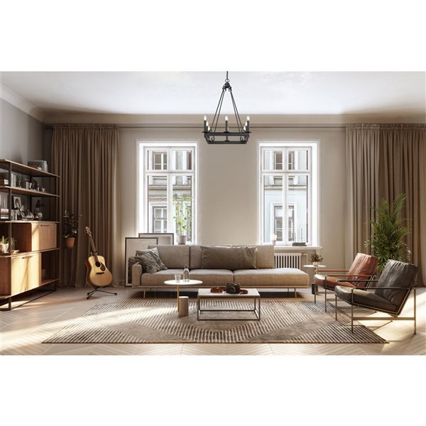 Z-Lite Matte Black Metal Barclay 8-Light Chandelier