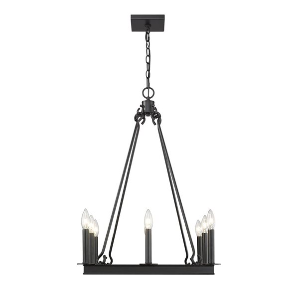 Z-Lite Matte Black Metal Barclay 8-Light Chandelier