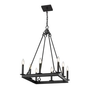 Z-Lite Matte Black Metal Barclay 8-Light Chandelier