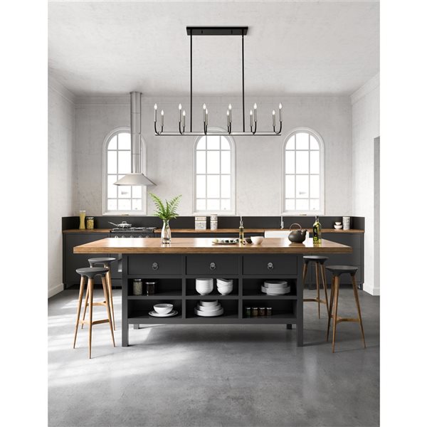 Z-Lite Matte Black/Brushed Nickel Metal Haylie 12-Light Chandelier