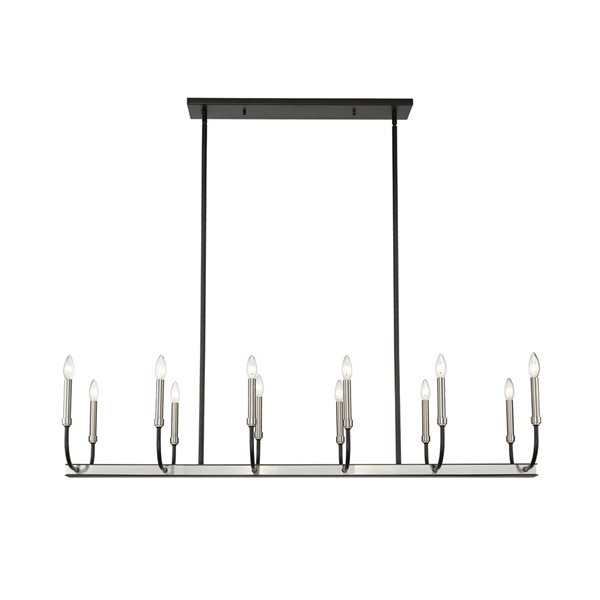 Z-Lite Matte Black/Brushed Nickel Metal Haylie 12-Light Chandelier