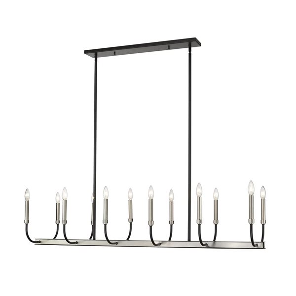 Z-Lite Matte Black/Brushed Nickel Metal Haylie 12-Light Chandelier