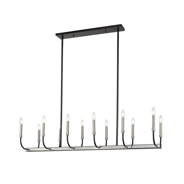 Z-Lite Matte Black/Brushed Nickel Metal Haylie 12-Light Chandelier