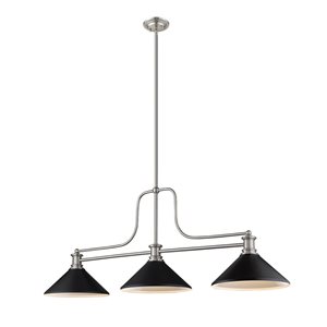 Z-lite Melange Brushed Nickel 3-Light Chandelier