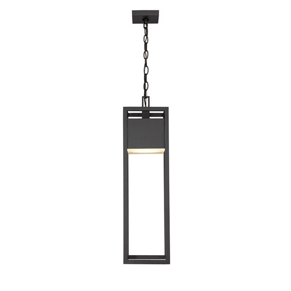 Z-Lite Matte Black Barwick 1-Light Outdoor Chain Mount Ceiling Fixture