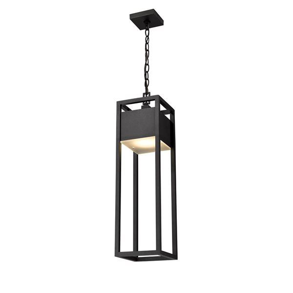 Z-Lite Matte Black Barwick 1-Light Outdoor Chain Mount Ceiling Fixture