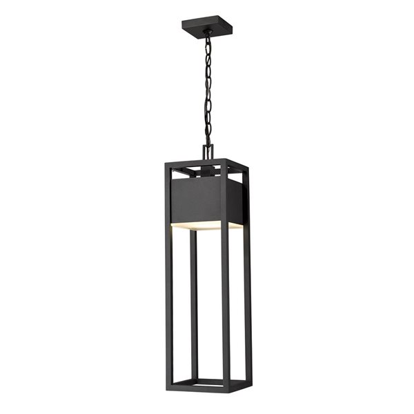 Z-Lite Matte Black Barwick 1-Light Outdoor Chain Mount Ceiling Fixture