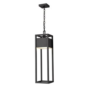 Z-Lite Matte Black Barwick 1-Light Outdoor Chain Mount Ceiling Fixture