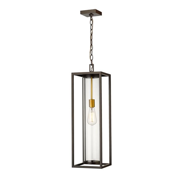 Z-Lite Black Dunbroch 1-Light Outdoor Chain Mount Ceiling Fixture