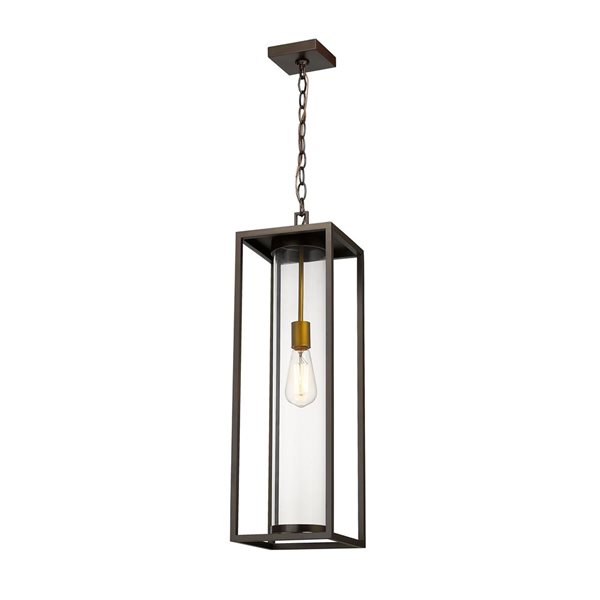 Z-Lite Black Dunbroch 1-Light Outdoor Chain Mount Ceiling Fixture