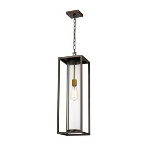 Z-Lite Black Dunbroch 1-Light Outdoor Chain Mount Ceiling Fixture