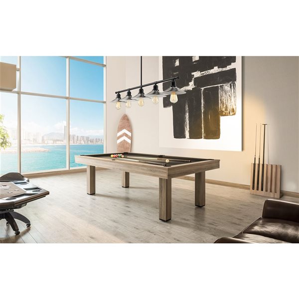 Z-Lite Matte Black Metal Casa 5-Light Kitchen Island/Billiard Table Pendant Light