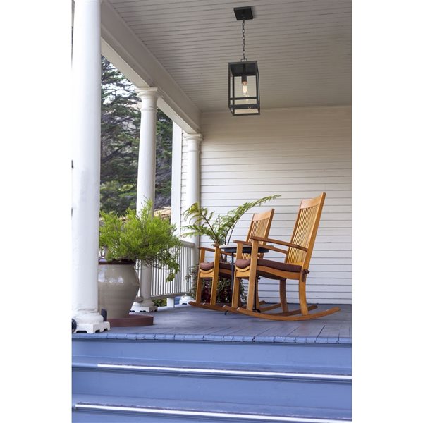 Z-Lite Misty Charcoal Nuri 1-Light Outdoor Chain Mount Ceiling Fixture