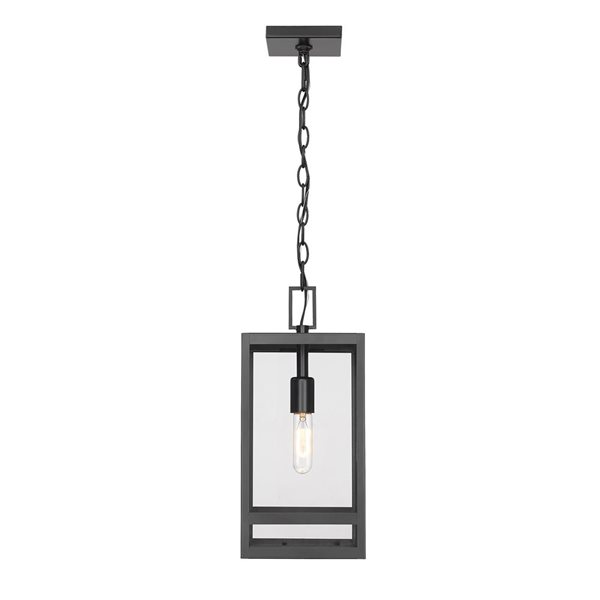 Z-Lite Misty Charcoal Nuri 1-Light Outdoor Chain Mount Ceiling Fixture